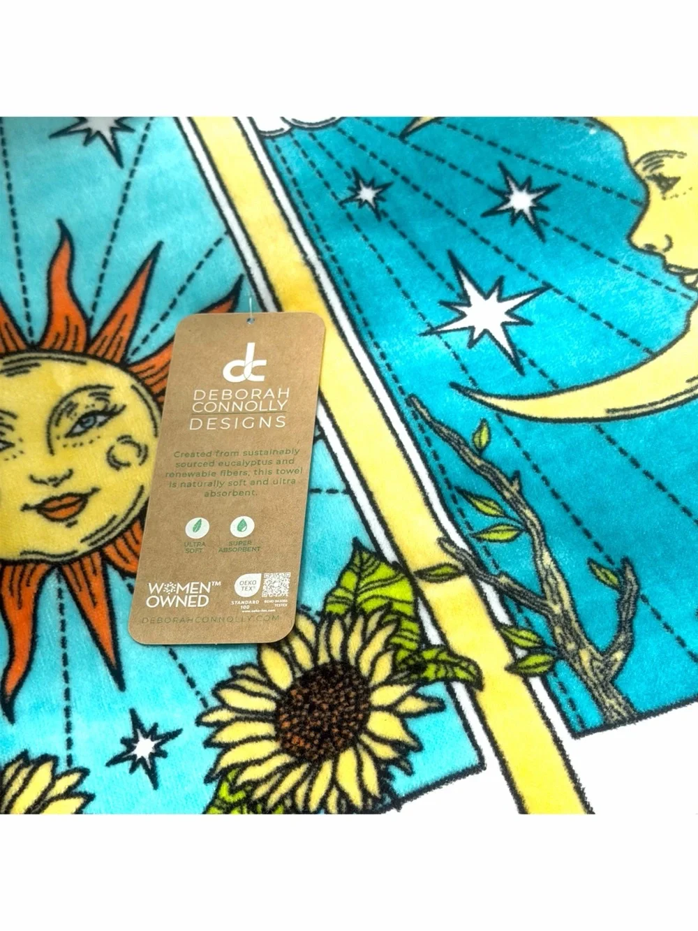 Deborah Connolly Tarot Card Beach Towels Set Of 2 36x68 Sun Moon Divination Gift